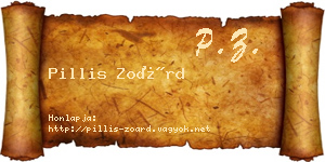 Pillis Zoárd névjegykártya
